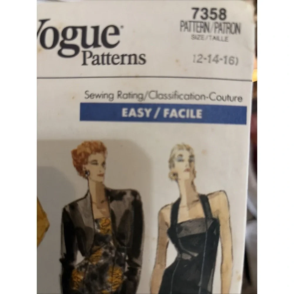 VOGUE Sewing Pattern 7358 Misses Jacket and Dress UNCUT! Vintage Size 12-16 VTG
